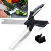Kitchen Scissors for Food 2 in 1 Cutting Board Scissors & Knife with Locking Mechanism & Stainless Steel Blades Multifunctional Kitchen Shears for Eff