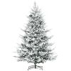 HOMCOM 8ft Pine Snow Flocked Artificial Christmas Tree with 1479 Realistic Cedar Branches, Auto Open, Home Holiday Decoration, Green