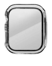 Onn. Clear Bumper with Screen Protector for Apple Watch 45mm