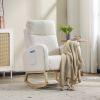 Modern Accent Rocking Chair Rocking Chair with Solid Wood Legs, Upholstered Nursery Glider Rocker, Comfy Armchair with Side Pocket