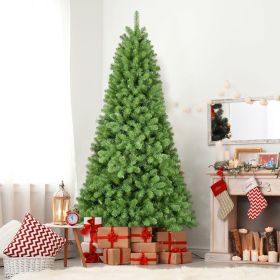 6ft Christmas Tree with Memory Wire, 760 Tips Hinged Artificial PVC Tree, Easy Setup Green Xmas Tree for Indoor Holiday Decoration