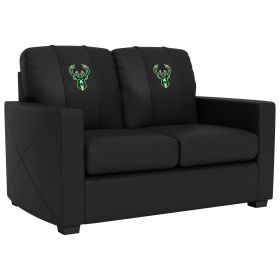 Silver Loveseat with Milwaukee Bucks Logo