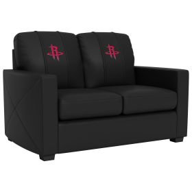 Silver Loveseat with Houston Rockets Logo