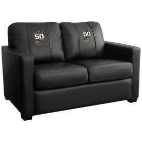 Silver Loveseat with San Antonio Spurs Team Commemorative Logo