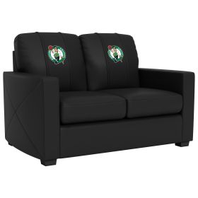 Silver Loveseat with Boston Celtics Logo