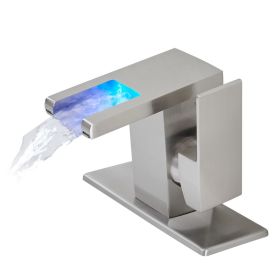 New Waterfall showerhead LED bathroom faucet, single handle bathroom sink sink faucet