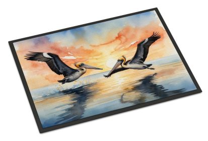 Pelicans Flying Doormat Front Door Mat Indoor Outdoor Rugs for Entryway, Non Slip Washable Low Pile, 24H X 36W