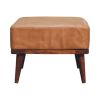 Tan Buffalo Leather Tan Footstool