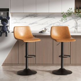 Black Minimalist Bar Stool Set (2 PCS) with Concrete Coffee Counter