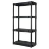 Black Plastic 4-Tier 56.2" H x 30"" W x 13.8" D, 280lb Total Capacity