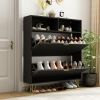 Large Shoe Cabinet with 2 Flip Drawers, Shoe Storage Cabinet for Entryway Slim, Hidden Shoe Storage with Open Shelf