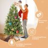 4FT Christmas Tree with 527 Tips and 150 Warm White LED Lights – PVC+PE Mixed Branches, Hinged Structure for Easy Setup