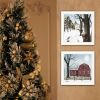 Trendy Decor 4U 2- Piece Vignette A Little Snow, Waiting for Spring White Framed Wall Art for Living Room