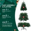 6ft Christmas Tree with Memory Wire, 760 Tips Hinged Artificial PVC Tree, Easy Setup Green Xmas Tree for Indoor Holiday Decoration