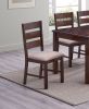 Contemporary Antique Cherry Set of 2pc Dining Chairs Solid wood Ladder Back Fabric Cushion Seat Chairs Dining Room Furniture