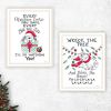 Trendy Decor 4U 2- Piece Vignette Cat & Dog Christmas Enjoyment White Framed Wall Art for Living Room