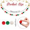 9.84 Ft Felt Ball Garland with Warm Light String Christmas Pom Pom Garland 100 pcs Red Green White 1 inch Pompoms DIY Unique Hanging Bunting Banner  f