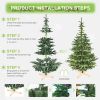 7ft Pre-Lit Christmas Tree with 400 Warm White LED Lights, 941 PE+PVC Tips, Realistic Layered Look