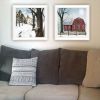 Trendy Decor 4U 2- Piece Vignette A Little Snow, Waiting for Spring White Framed Wall Art for Living Room