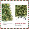 4FT Christmas Tree with 527 Tips and 150 Warm White LED Lights – PVC+PE Mixed Branches, Hinged Structure for Easy Setup