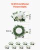 Flower Balls for Wedding Centerpieces 17.7-Inch Fake Flower Arrangement 10 PCS