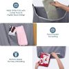 Large Hanging Laundry Hamper with Over Door Hooks Grey Color XL Size Adhesive Durable Space Saving Laundry Bag with Zipper and Wide Open Top Hanging D