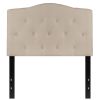 Twin size Beige Fabric Upholstered Button Tufted Headboard