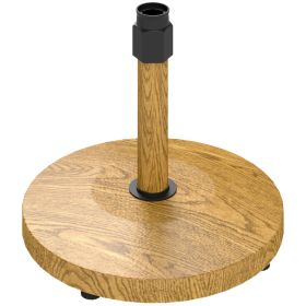 Patio Umbrella Base Holder, Outdoor Umbrella Base With Adjustable Pads, Heavy Duty Patio Umbrella Stand Base For Garden, Poolside, Nature Wood (Option: Nature Wood)