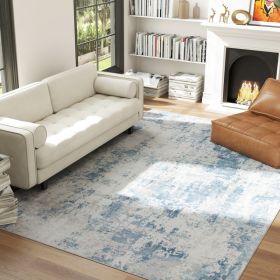 Area Rug 8x10, Machine Washable Rug, Non-Slip Modern Abstract Floor Carpet For Living Room, Bedroom, Dining Room, Blue (Option: blue)