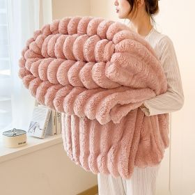 Luxurious Faux Rabbit Fur Blanket - Soft, Warm, And Comfortable, Perfect For Sofas, Beds, Offices, And Travel - A Versatile, All-season Gift And (Option: Pink-79in X 90in 200 X 230cm)