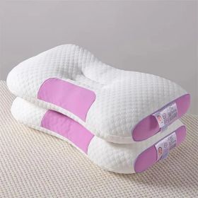 2pcs Knitted SPA Massage Neck Pillow, Cervical Orthopedic Neck Pillow, Soft, Adjustable Ergonomic Contour Support Pillow, Pillow Core, Removable (Option: Pink)