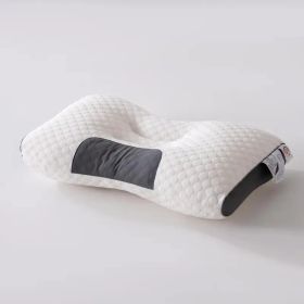 2pcs Knitted SPA Massage Neck Pillow, Cervical Orthopedic Neck Pillow, Soft, Adjustable Ergonomic Contour Support Pillow, Pillow Core, Removable (Option: White)