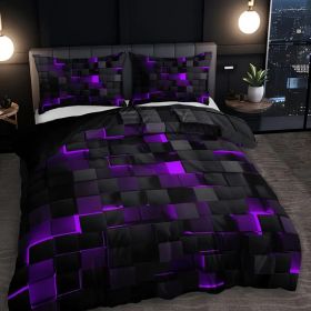 Abstract Grid Series Quilt Cover Digital Printing Bedding (Option: 2 Style-260 X240 Three Pieces)