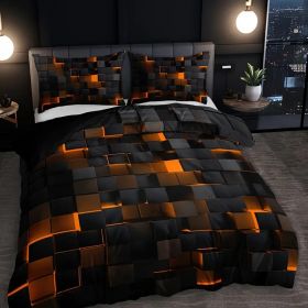 Abstract Grid Series Quilt Cover Digital Printing Bedding (Option: 4 Style-200 X230 Three Pieces)